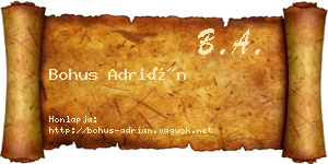 Bohus Adrián névjegykártya