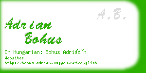 adrian bohus business card